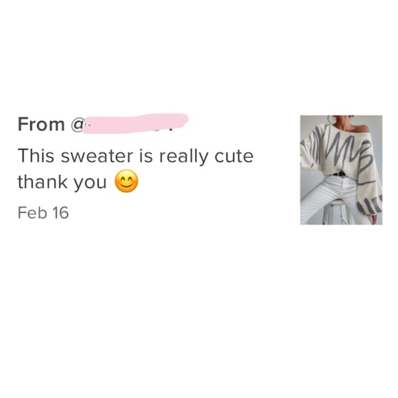 Knit Graphic Pullover Sweater Dirty Beige Grey Bishop Sleeve - Picture 10 of 10